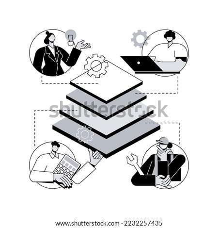 Enterprise architecture abstract concept vector illustration. IT system solution, enterprise software, corporate architecture framework, business process management, middleware abstract metaphor.