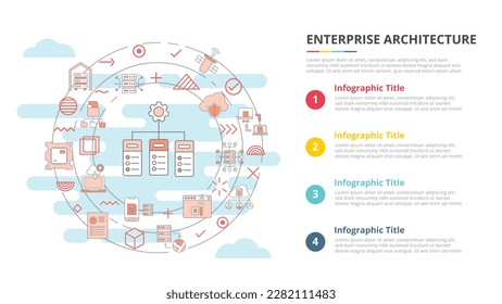 enterprise architecture concept for infographic template banner with four point list information