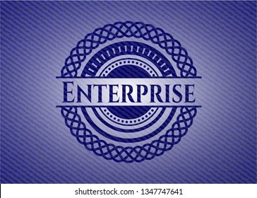 Enterprise badge with denim texture
