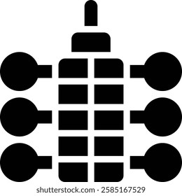 Enterprise Central Component, ERP Architecture Glyph Solid Icon