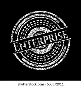 Enterprise chalk emblem written on a blackboard
