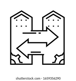 Enterprise collaboration line icon, concept sign, outline vector illustration, linear symbol.