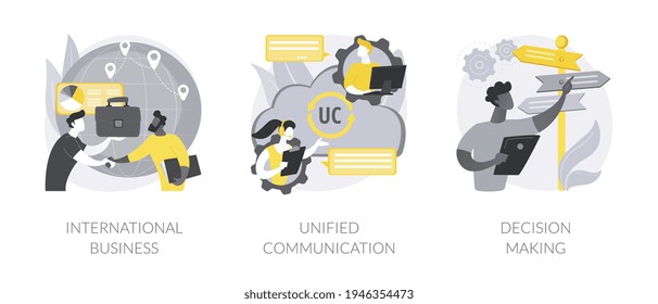 Enterprise communication abstract concept vector illustrations.