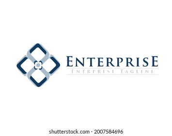 Enterprise Company Logo Simple Minimal Logotype design for luxury high end business group subtle brand identity blue grey  