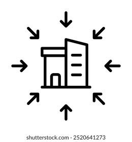 Ilustração de vetor de linha de ícone da Compilação Corporativa