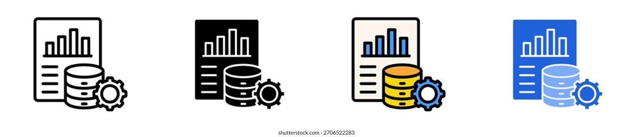 Conjunto de Ícones do Enterprise Data Management com Coleção de Vários Estilos
