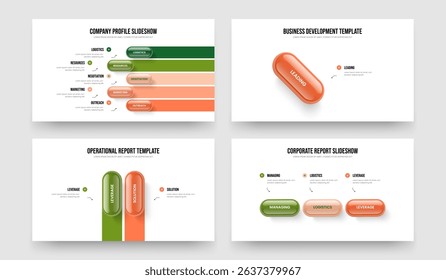 Enterprise Development Five One Two Three Step Infographic Slideshow Template Vector Illustration Bundle. Business Review 5 1 2 3 Option Diagram Presentation Design Collection.