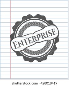 Enterprise emblem with pencil effect