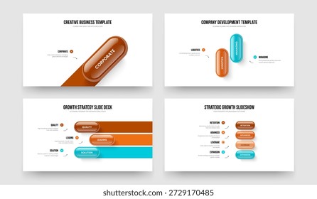 Pronóstico de Empresa Uno Dos Tres Cuatro Opciones Diagrama Diapositiva Diseño Conjunto de Ilustraciones vectoriales. Producto Solución 1 2 3 4 Elemento Infografía Presentación Plantilla Colección.