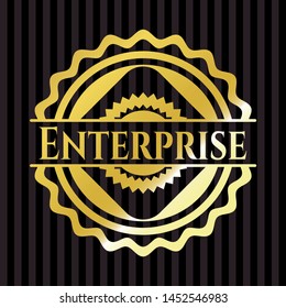 Enterprise gold shiny badge. Vector Illustration. Detailed.