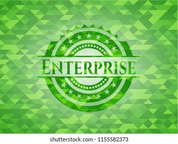 Enterprise green mosaic emblem