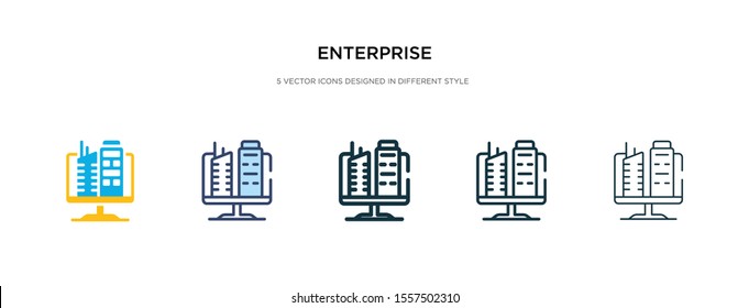 enterprise icon in different style vector illustration. two colored and black enterprise vector icons designed in filled, outline, line and stroke style can be used for web, mobile, ui