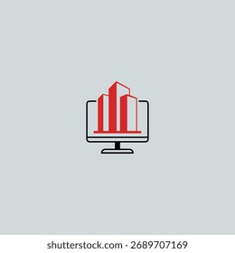 Design de vetor plano ícone da empresa.