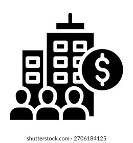 Ilustração de vetor de design de glifo de ícone empresarial
