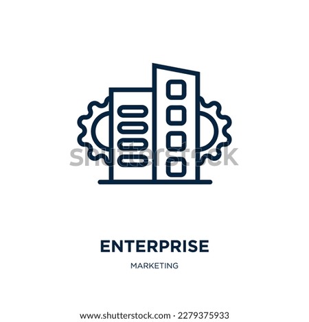enterprise icon from marketing collection. Thin linear enterprise, data, business outline icon isolated on white background. Line vector enterprise sign, symbol for web and mobile