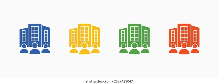 Coleção de Vários Estilos de Cor do Conjunto de Ícones da Empresa