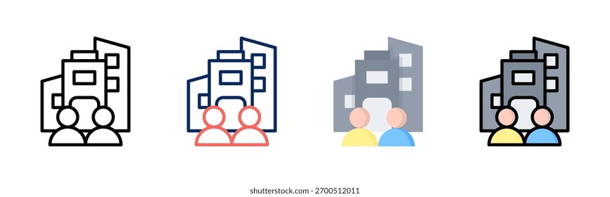 Coleção de vários estilos do conjunto de ícones da empresa
