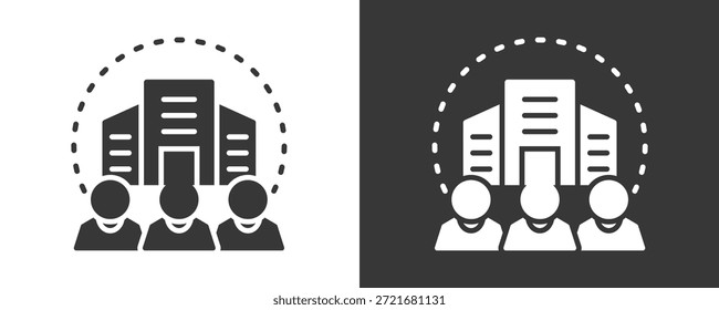 Enterprise Icon Set Vector Collection Isolated In Black And White