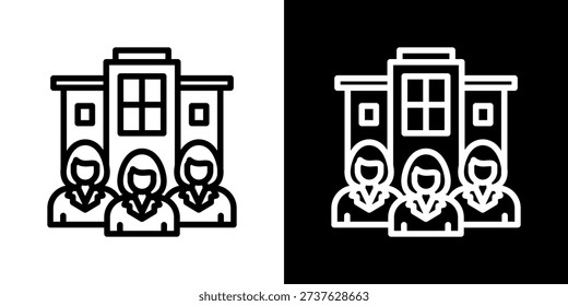 Enterprise Icon Set Vector Collection Isolated In Black And White