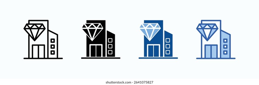 Enterprise icon sheet multiple style collection isolated vector