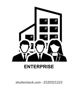 Ícone empresarial.As empresas empresariais geralmente têm várias divisões isoladas na ilustração vetorial em segundo plano.