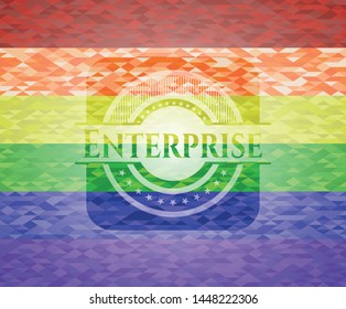 Enterprise lgbt colors emblem. Vector Illustration. Mosaic.