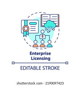 Enterprise licensing concept icon. Enhancing learning experience abstract idea thin line illustration. Access capabilities. Isolated outline drawing. Editable stroke. Arial, Myriad Pro-Bold fonts used