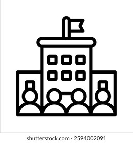 Enterprise Line Vector Illustration On White Background.