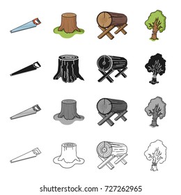 Enterprise, logger, ecology and other web icon in cartoon style.Wood, cutting, woodworking icons in set collection.