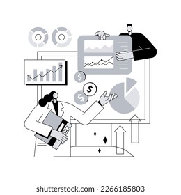 Ilustración de vector de concepto abstracto de administración de TI empresarial. soluciones de software de TI, arquitectura empresarial, procesos informáticos integrados y automatizados, metáfora abstracta de valor para el negocio y el cliente.