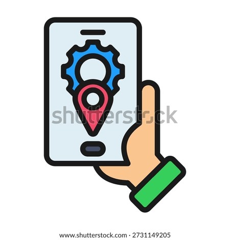 Enterprise Mobility Icon Line Color Vector Illustration
