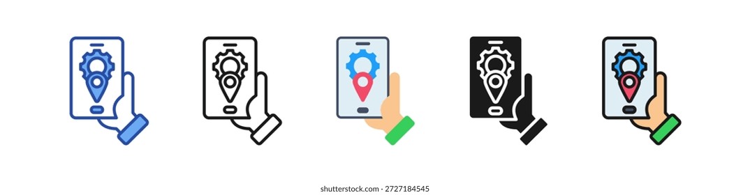 Ilustração de vários estilos do ícone de mobilidade empresarial