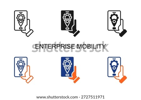 Enterprise Mobility Icon Multi Style Vector Illustration
