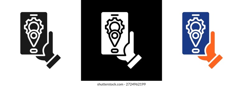 Ilustração do vetor de glifos do conjunto de ícones de mobilidade empresarial