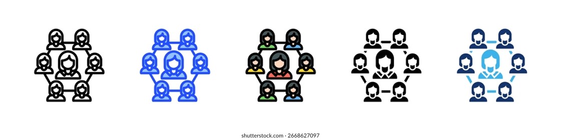 Coleção De Ícones De Rede Corporativa Com Vários Estilos