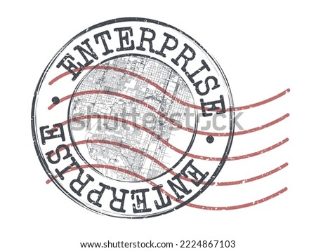 Enterprise, NV, USA Stamp Map Postal. Silhouette Seal Roads and Streets. Passport Round Design. Vector Icon. Design Retro Travel National Symbol.