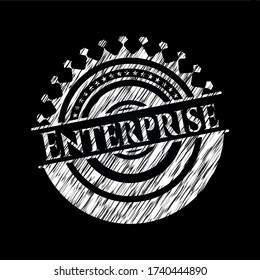 Enterprise on chalkboard. Vector Illustration. Detailed. 