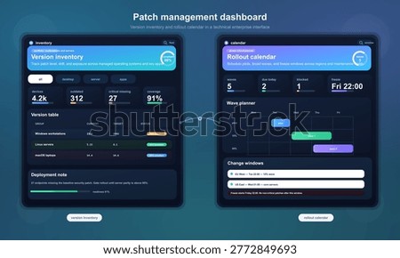 Enterprise patch management dashboard UI design