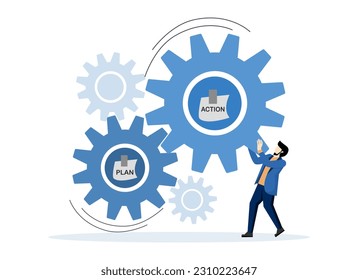 Enterprise plan management. strategy or goals to drive the organization or target audience. Business action plan The leader turns the gears or tools to put the action plan into action.