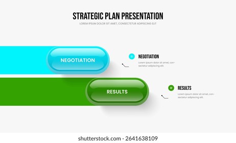 Enterprise Planning 2 Step Diagram Presentation Template. Project Report Two Option Infographic Slide Design. Financial Plan Slideshow Layout Vector Illustration.