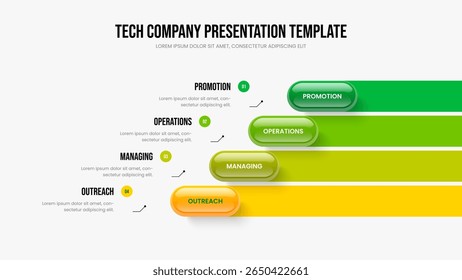 Enterprise Planning Four Element Infographic Slide Template. Sales Growth Presentation Design Vector Illustration. Service Insight 4 Option Diagram Slideshow Layout.