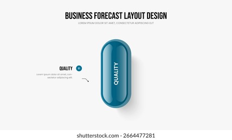 Projeto de Slide Infográfico de Um Elemento do Enterprise Planning. Modelo de Apresentação de Slides em Diagrama de 1 Etapa para Desempenho Comercial. Ilustração do Vetor de Layout da Apresentação da Previsão de Serviço.