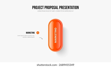 Diseño de presentación de diapositivas de infografía de un elemento de Perfil de Empresa. Informe financiero Ilustración vectorial de Plantilla del marco. Innovación Corporativa Diseño de diapositivas de diagrama de 1 opción.