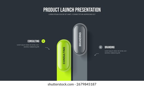 Modelo De Apresentação De Diagrama De Opção 2 Da Proposta Empresarial. Layout de Quadro de Infográfico de Dois Passos do Plano da Empresa. Ilustração do vetor de design de apresentação de slides da estratégia de vendas.