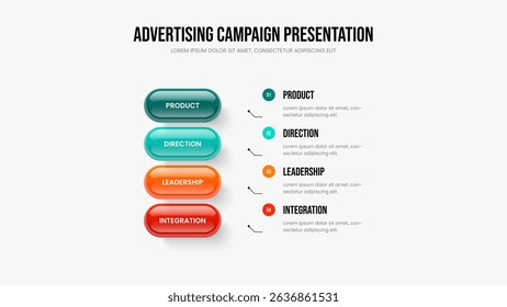Enterprise Proposal Frame Design Vector Illustration. Professional Growth 4 Option Diagram Presentation Template. Digital Profile Four Step Infographic Slide Layout.