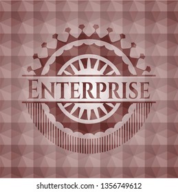 Enterprise red geometric pattern emblem. Seamless.