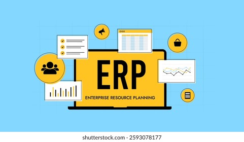 Enterprise resource planning with ERP systems, business management software, and workflow automation. Integrated applications optimize operations, resource planning, and organizational efficiency