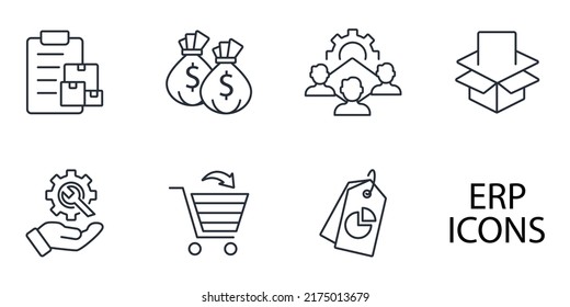 Icons für die Unternehmensplanung setzen. Paket zur Unternehmensplanung mit Symbolen für Vektorelemente für Infografiken