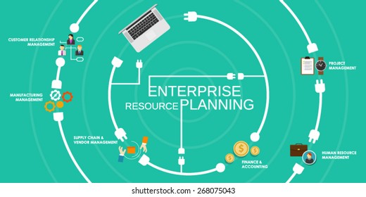 enterprise resource planning illustration vector flat