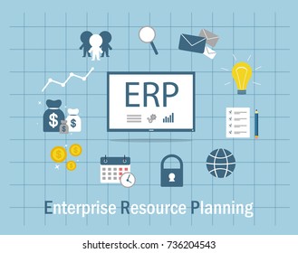 enterprise resource planning illustration vector flat design